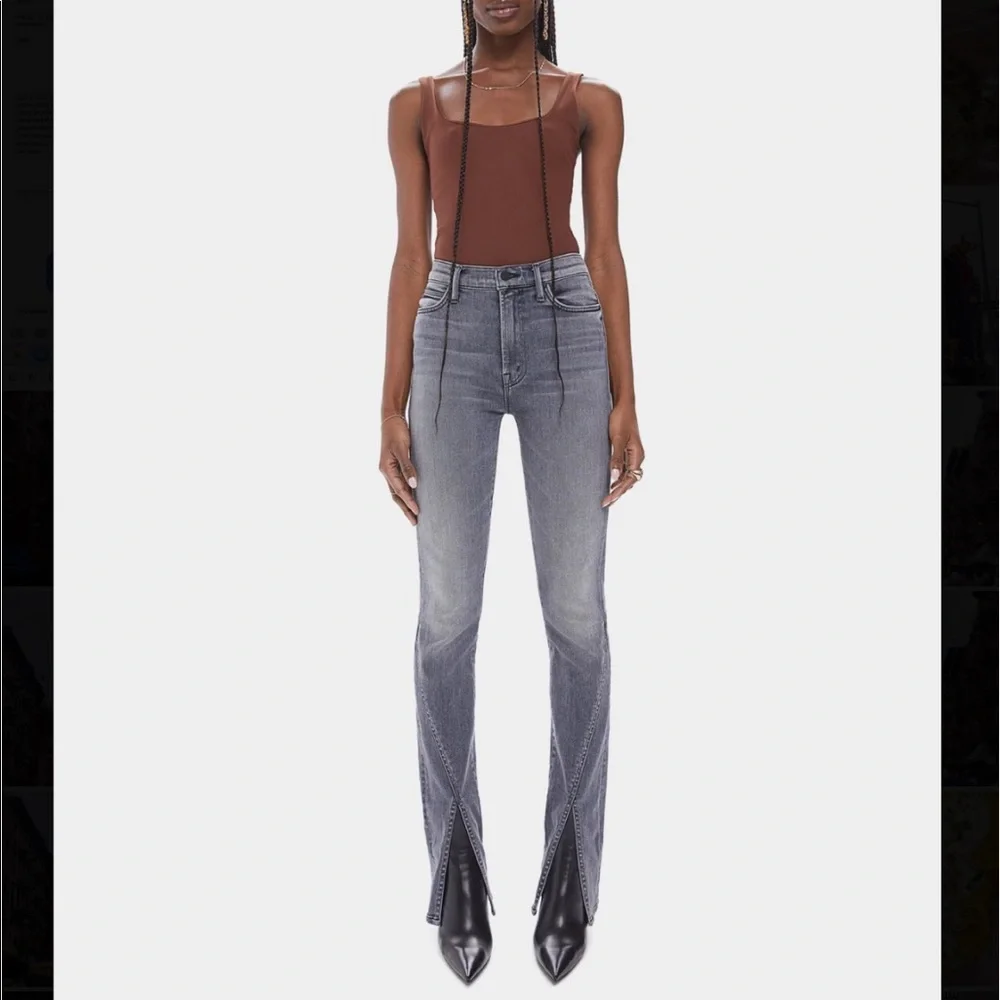 mother the rascal sliced up heel jeans